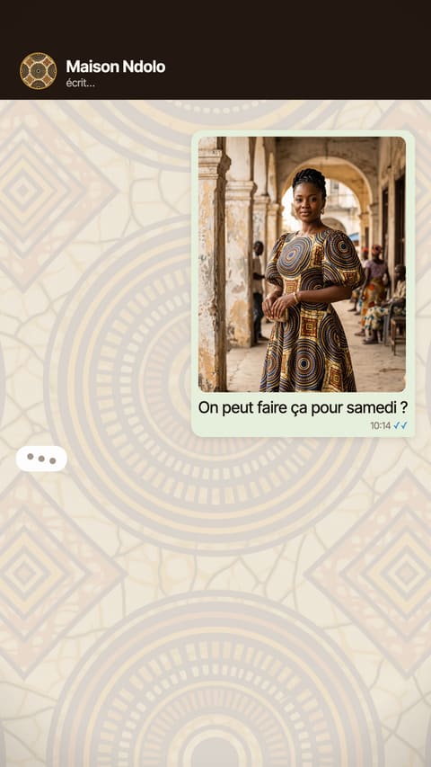 Version C : la photo d'un modèle envoyée dans une conversation.
